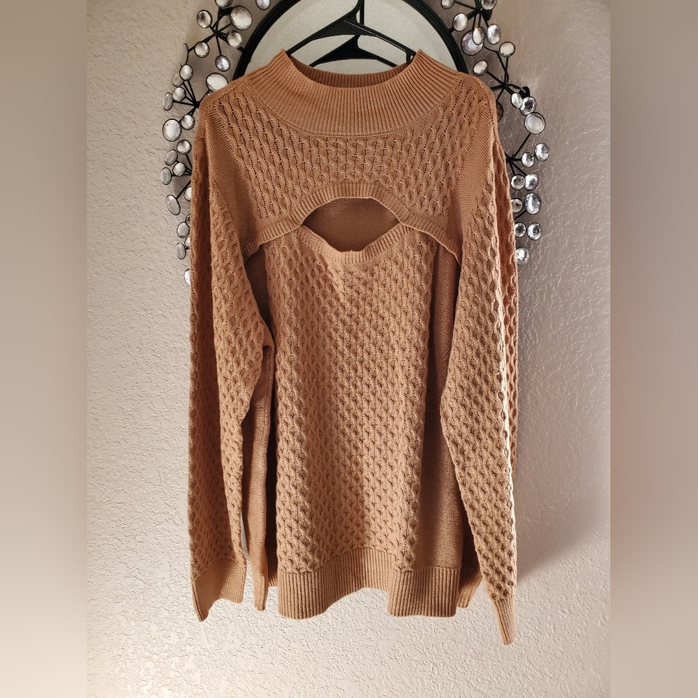 NWT Terra & Sky Women's Cutout Pullover Sweater